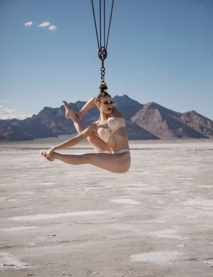Jax Hernandez showing off her aerial hair routine. 