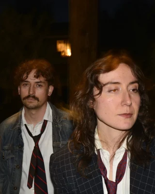 The two members of the Utah-based musical duo BANSHEE TWIN.