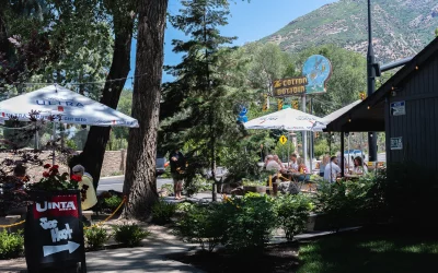 The dog-friendly patio at The Cotton Bottom.