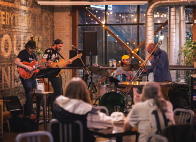 The Inventures playing live jazz at Hopkins Brewery