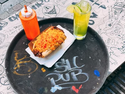 The Cincinnati chili dog at SLC Pub