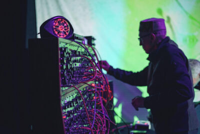 Ed Brock performing with SLC Synth Alliance