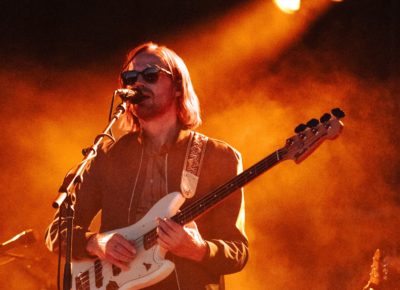Nick Bockrath of Cage the Elephant playing on stage in Salt Lake City. Photo: @lmsorenson
