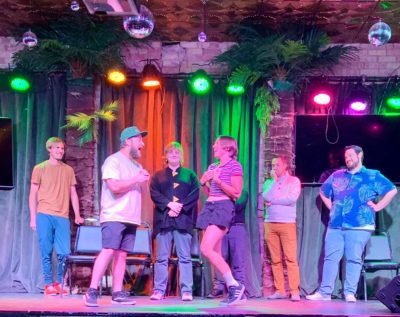 Crowdsourced Comedy performing live.