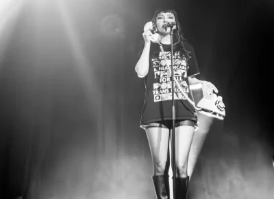 Lauren Mayberry delivers an engaging performance at Soundwell. Photo: Derek Brad.