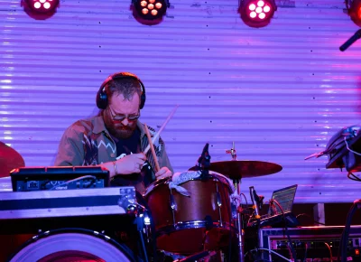 Drummer playing at Kilby Court in Salt Lake City, with Samantha Crain, on June 30.