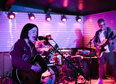 Samantha Crain and her band play on stage at Kilby Court in Salt Lake City on June 30.