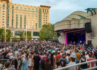 The crowd for Waxahatchee at SLC Twilight on August 6.