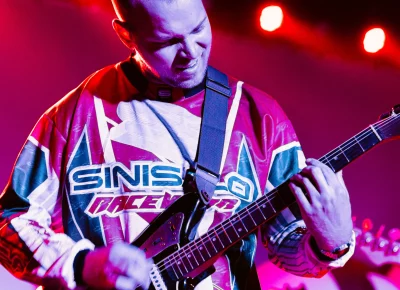 Snõõper band member on stage during the opening set for The Hives at the Union Event Center in Salt Lake City.