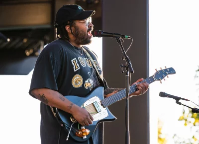 Bartees Strange on stage in Salt Lake City, UT. Playing a set before OK Go.