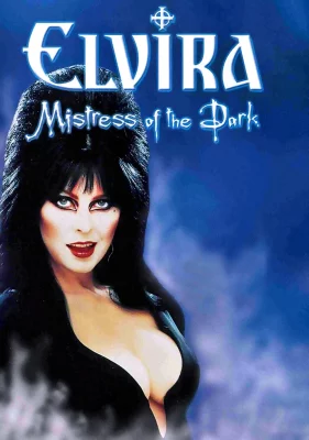 A movie poster of the movie Elvira: Mistress of the Dark for the 31 Nights of Secondhand Screenings.
