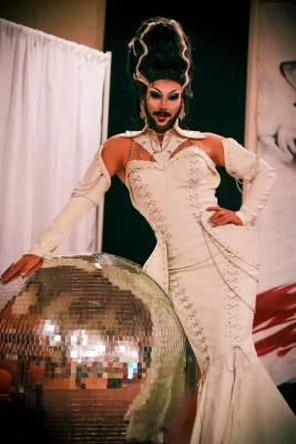 M'Lady Wood shifted from traditional drag lip syncing to live singing recently. Photo: Hayley Stoddard.