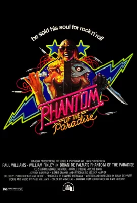 A movie poster of the movie Phantom of The Paradise for the 31 Nights of Secondhand Screenings.