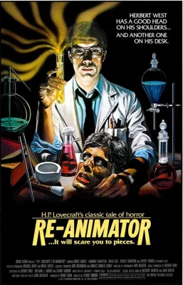 A movie poster of the movie Re-Animator for the 31 Nights of Secondhand Screenings.