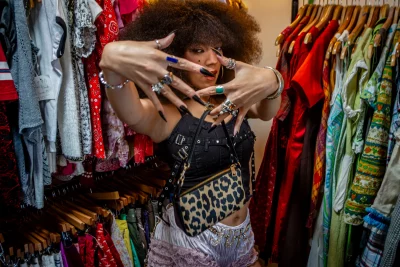 Adaline Rae showing off their nails.