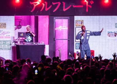 The Alchemist (left) and Freddie Gibbs on stage at The Union on Nov. 1.