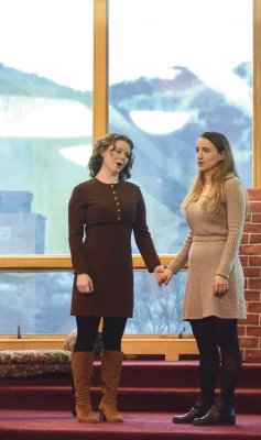 Park City performance of Gift of the Magi featuring local talents Sarah Neal (left) and Théodora Cottarel (right).