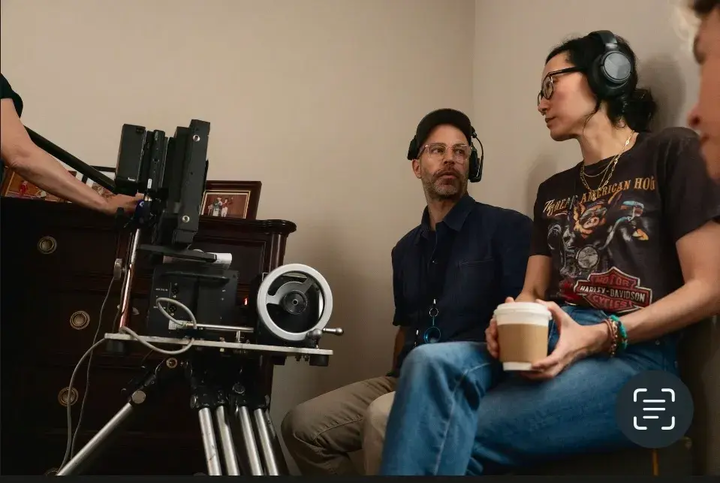Cinematographer David McFarland with Director Stephanie Ahn on Bedford Park at Sundance 2026.