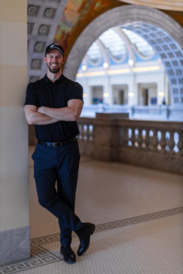 Michael Farrell standing in the Capitol building