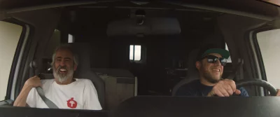 Two guys in the car.