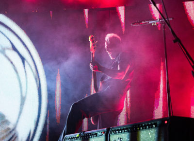 Touring bassist Julio Tavarez on stage with Bob Moses