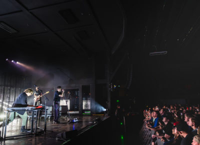 Bob Moses playing on stage during their set at the Union Event Center in Salt Lake City.