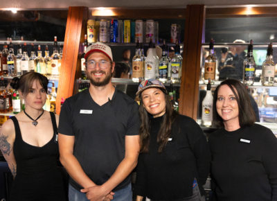 Bartenders Nikki, Chris, Amber, and Amanda