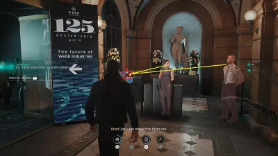 In-game image showing the visual mechanics from 007: First Light when playing as Bond, a secret agent.