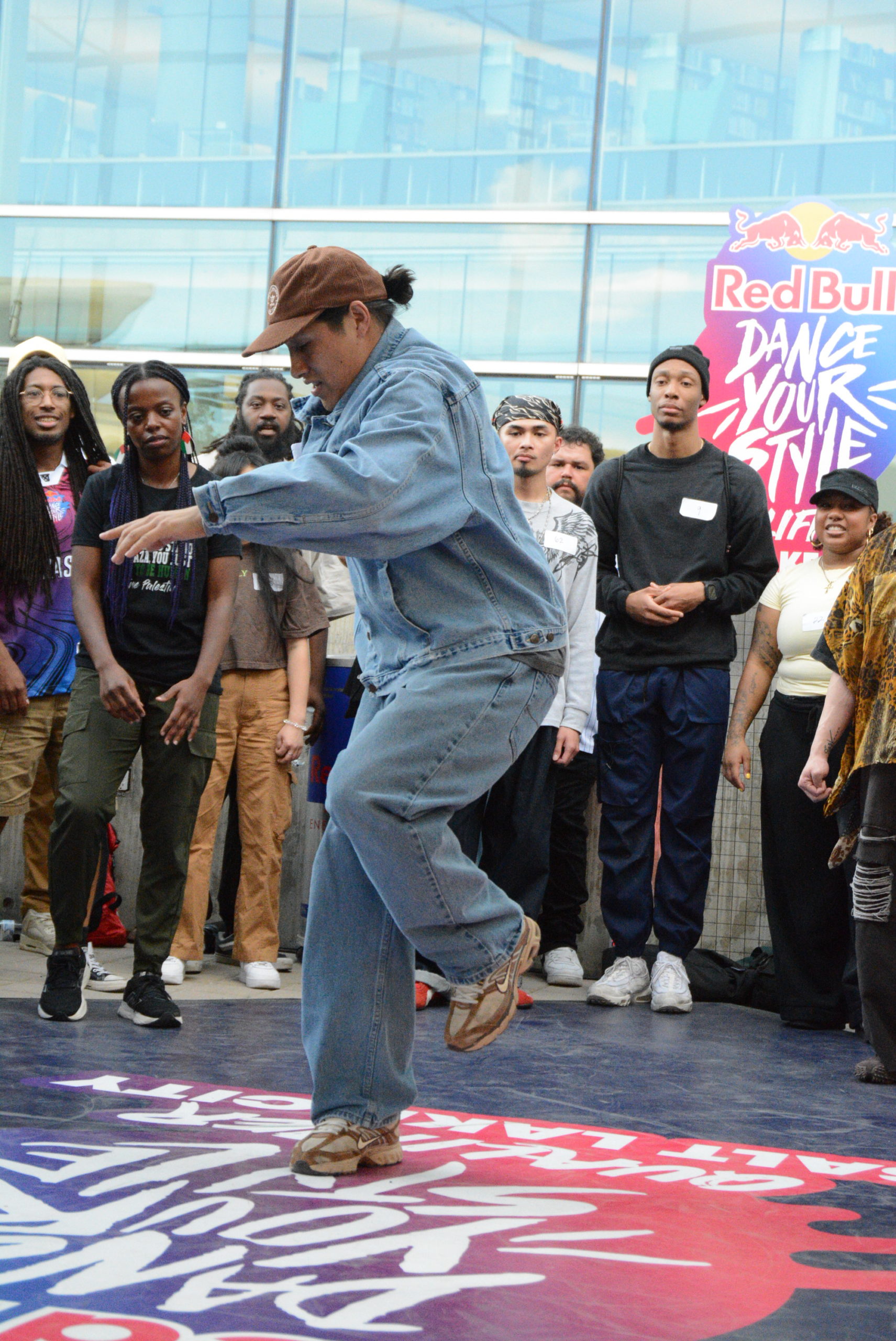 Dancer showing his stepping moves for the crowd