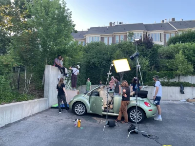 A movie set in place of a car