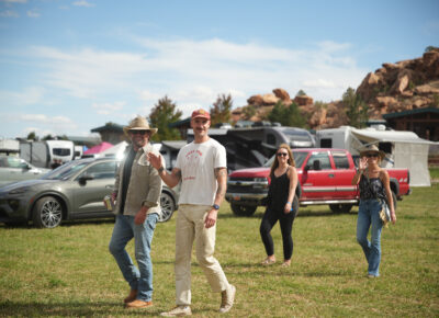Mainstage artist, Rayland Baxter walks with friends. Photo: Kyle Aldridge