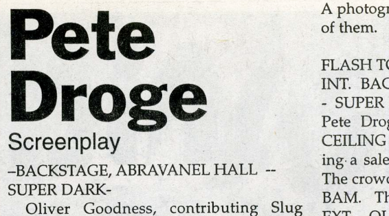 Pete Droge Screenplay