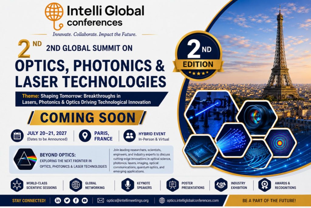 2nd Global Summit on Optics, Photonics and Laser Technologies