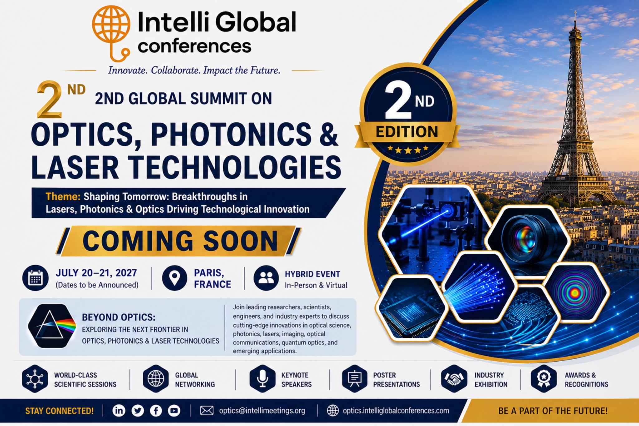 2nd Global Summit on Optics, Photonics and Laser Technologies