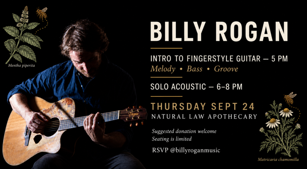 Billy Rogan: Solo Acoustic Performance + Intro to Fingerstyle Guitar Clinic